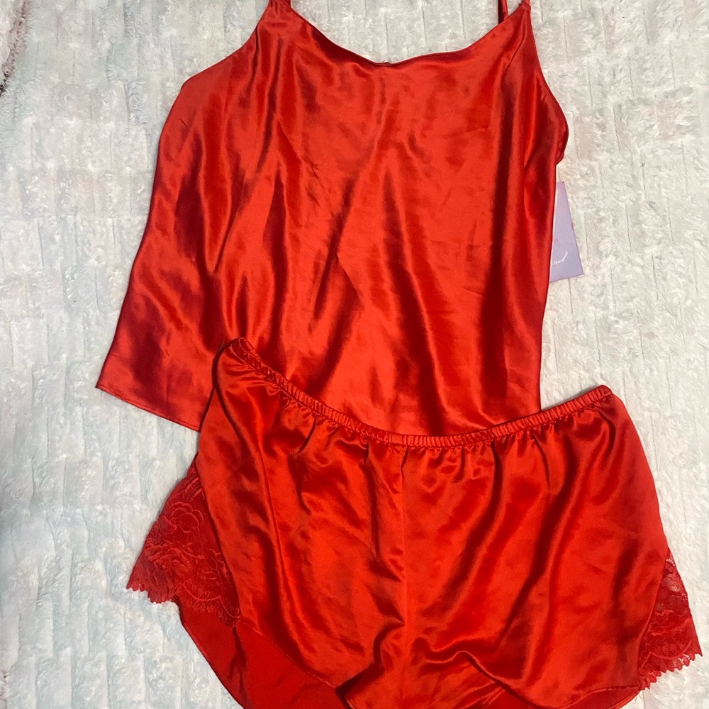 Red satin Pajama set